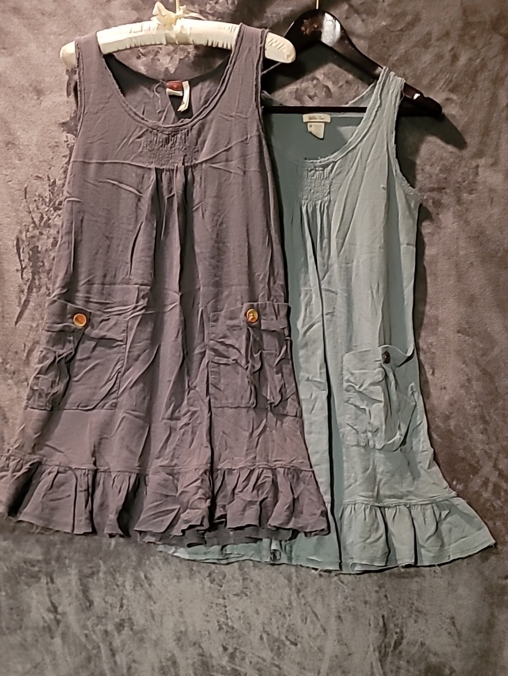 Matilda Jane girls' Tank Ruffle Hem dresses W/Pockets. Lot Of 2.
